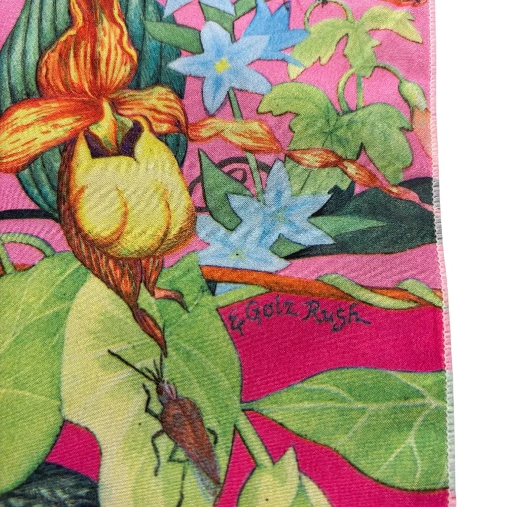 Vintage E. Goltz Rush‎ Floral Butterfly Scarf in Excellent Condition